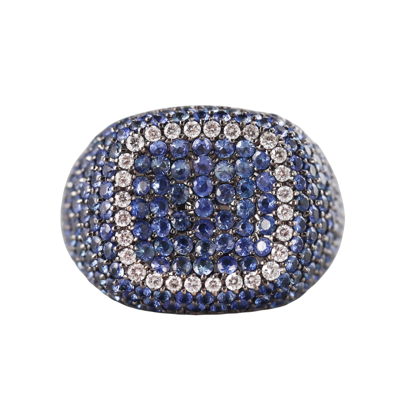 Bonato 18k Gold Sapphire Diamond Signet Ring