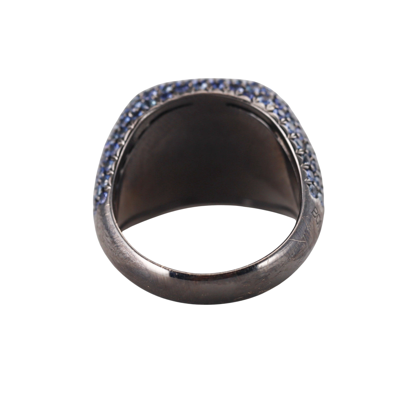Bonato 18k Gold Sapphire Diamond Signet Ring